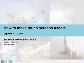 How to make touch screens usable September 22, 2011