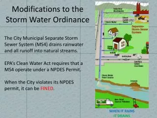 Modifications to the Storm Water Ordinance