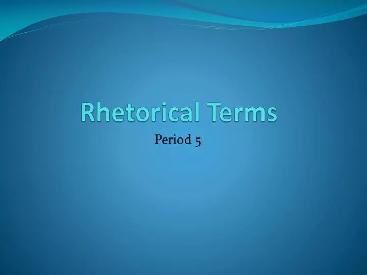 rhetorical terms