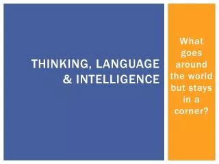 Thinking, Language &amp; Intelligence