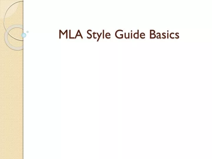 mla style guide basics
