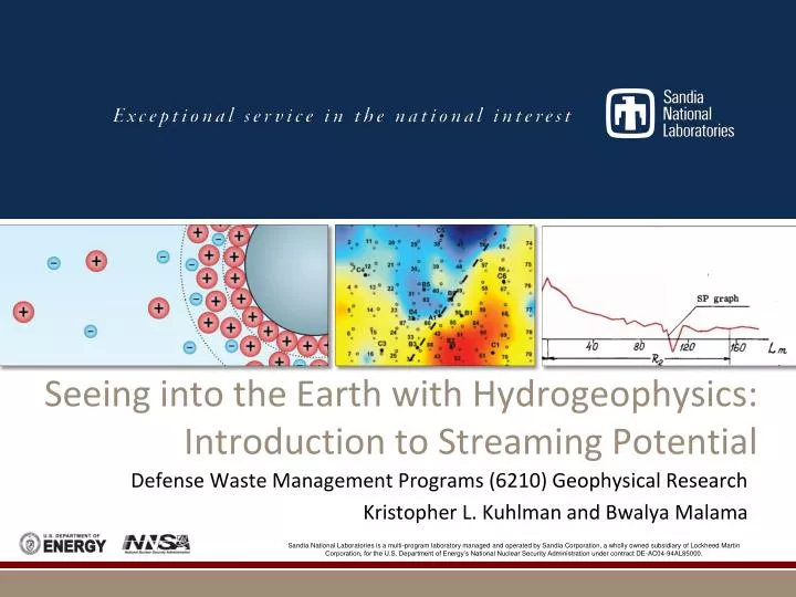 seeing into the earth with hydrogeophysics introduction to streaming potential