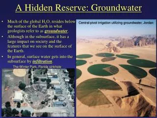 A Hidden Reserve: Groundwater