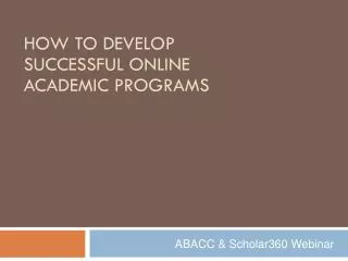 ABACC &amp; Scholar360 Webinar