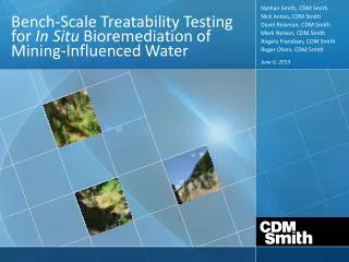 Bench-Scale Treatability Testing for In Situ Bioremediation of Mining-Influenced Water