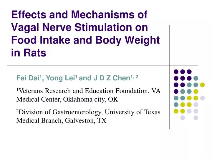 effects and mechanisms of vagal nerve stimulation on food intake and body weight in rats