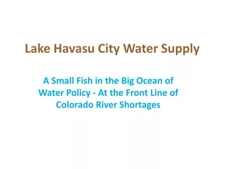 lake havasu city water supply