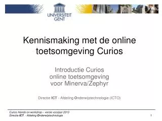 kennismaking met de online toetsomgeving curios