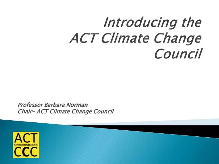 introducing the act climate change council