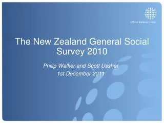 The New Zealand General Social Survey 2010