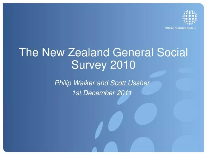 the new zealand general social survey 2010