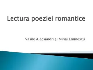 lectura poe ziei romantice