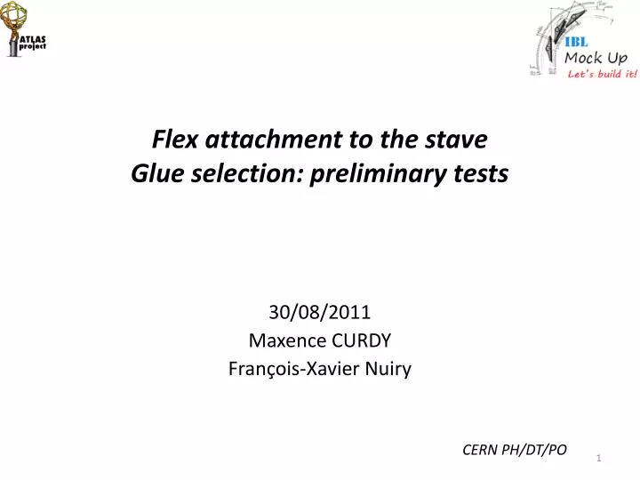 flex attachment to the stave glue selection preliminary tests