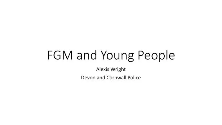 fgm and young people