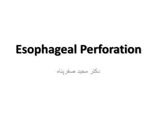 Esophageal Perforation