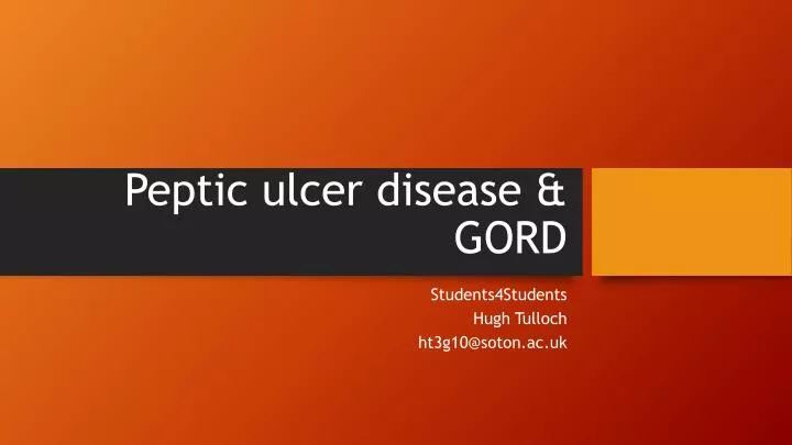 peptic ulcer disease gord