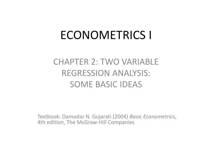 econometrics i