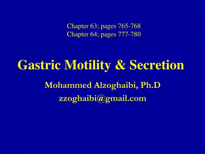 gastric motility secretion
