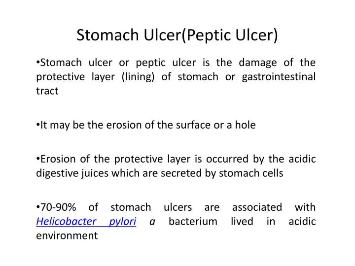 stomach ulcer peptic ulcer