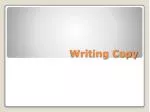 Writing Copy