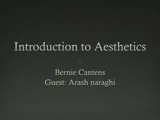 Introduction to Aesthetics