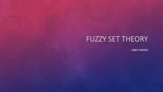 Fuzzy set theory