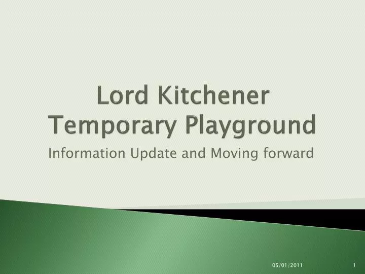 lord kitchener temporary playground