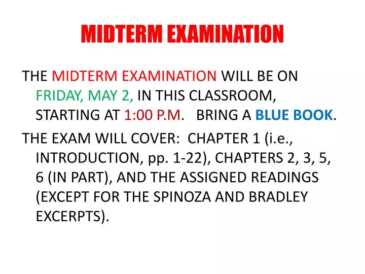 midterm examination