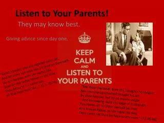 Listen to Your Parents!