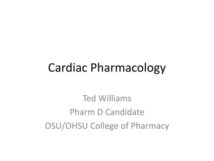 cardiac pharmacology