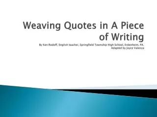 What to Consider When Using Quotes