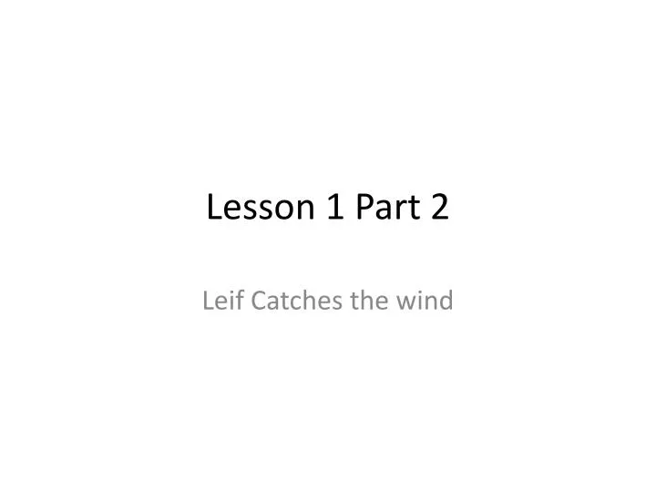 lesson 1 part 2