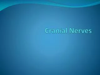 Cranial Nerves