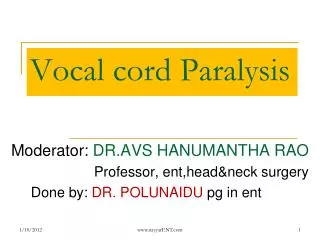 Vocal cord Paralysis