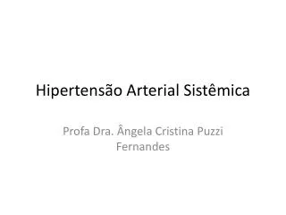hipertens o arterial sist mica