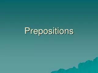 Prepositions