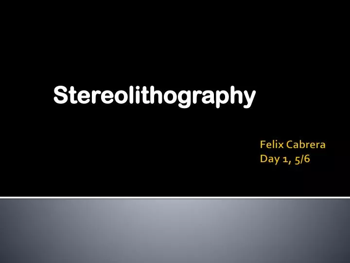 stereolithography