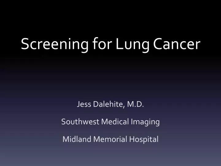 screening for lung cancer
