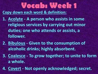 Vocab: Week 1