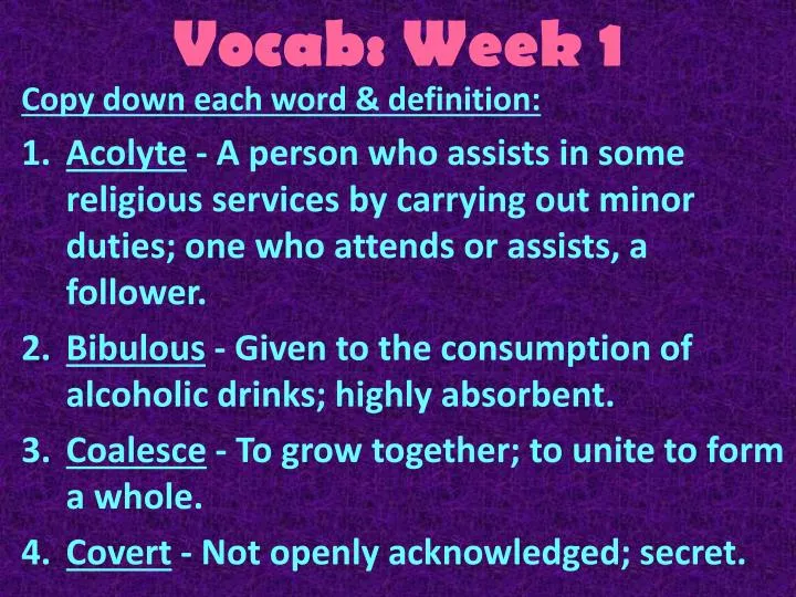 vocab week 1