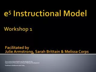 e 5 Instructional Model Workshop 1