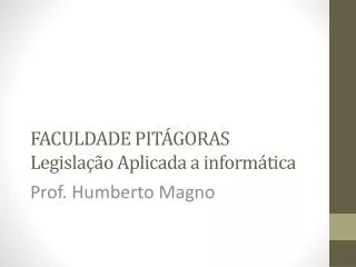 faculdade pit goras legisla o aplicada a inform tica