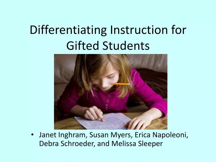 differentiating instruction for gifted students