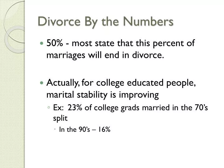 divorce by the numbers