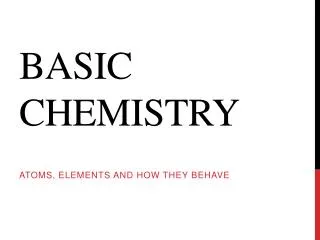 basic chemistry