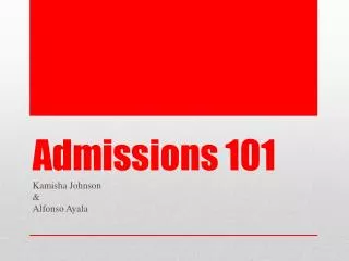 Admissions 101