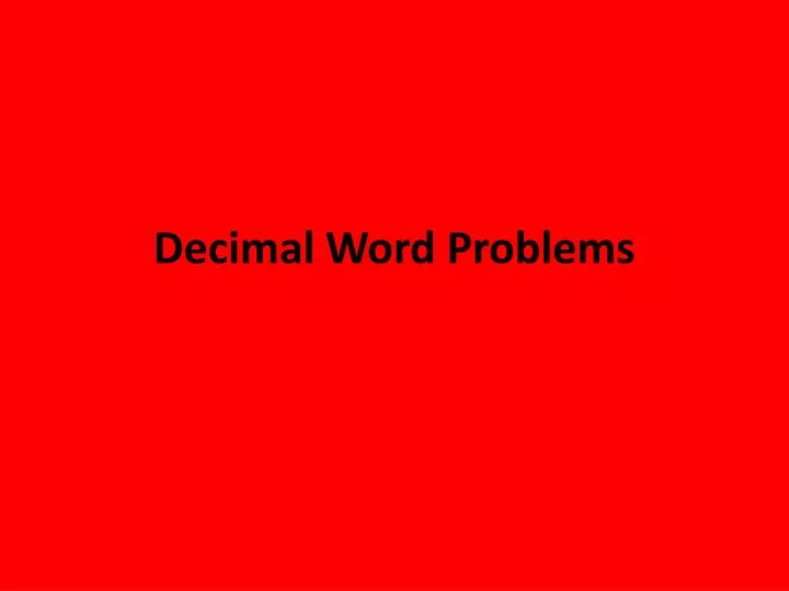 decimal word problems