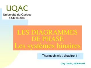 les diagrammes de phase les syst mes binaires