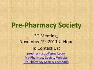 Pre-Pharmacy Society