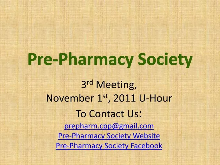 pre pharmacy society